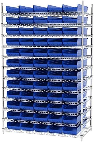 Akro-Mil 30184 Műanyag Fészkelő Polc Bin Doboz, (24-Inch x 8 cm-es x 4-Es), Kék, (6-Pack)
