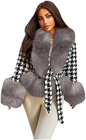 FOVIGUO Borsó Kabátok Női Téli Hosszú Ujjú Elegáns Zubbonyok Női Tunika Futó Csomózott Pamut Gömbhal Kabát, Puha