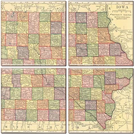 Iowa Hullámvasút Régi Térkép Szett (4)