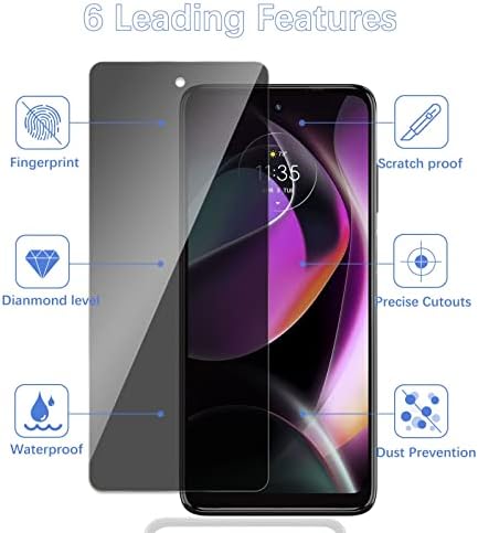 Nixinioo 2Pack Adatvédelmi Célja a Motorola Moto G 5G 2022 Edzett Üveg kijelző Védő fólia,Anti-Spy Anti Peep 9H Keménység,Buborék Mentes,Anti