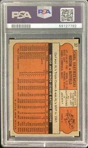Carl Túl Aláírt 1972 Topps 37 Kártya Red Sox HOF Inscr PSA/DNS-Auto-10 - Baseball Asztalon Dedikált Kártyák