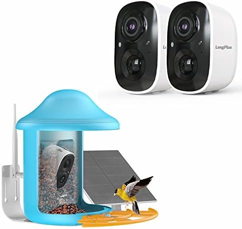 LongPlus Okos AI madáretető Kamera, madárles Kamera Azonosítani 11000+ madárfaj, Automatikus, mozgásérzékelés Értesíti, 2 irányú Audió,
