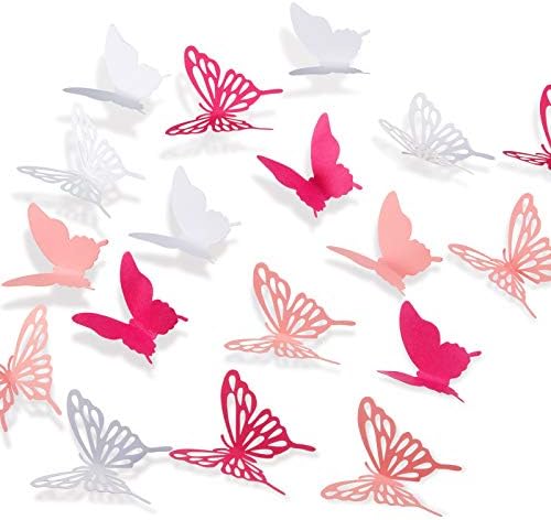 120 Darab 3D-s Papír Pillangó Fali Matricák 3 Színben Cserélhető Pillangó Pillangó Dekoráció Fali Matricák Nappali Haza Óvoda Lányok