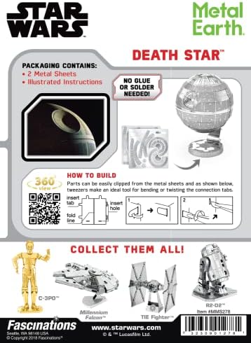 Fém Föld Star Wars halálcsillag 3D-s, Fém Modell Kit Csomag Csipesz Fascinations