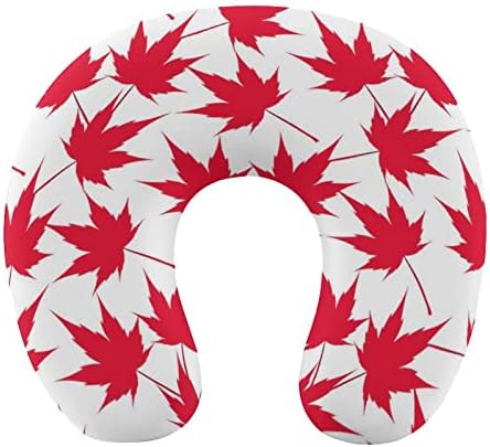 Kanadai Vörös Juhar Levelek Utazási Nyak Párna U Alakú Fej-Nyaki Támogatás Párna Memory Foam Fejtámla Autó Irodában, Otthon Alszik