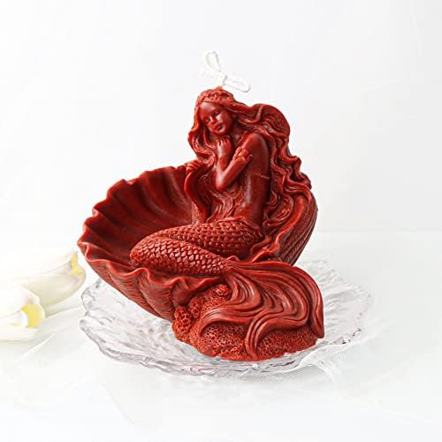 Xidmold 3D Shell kagyló Hableány Gyertya Penész Alszik Hableány Szilikon Öntőforma Fondant, Csokoládé, Desszert, Torta Dekoráció,