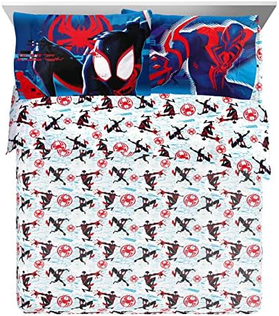 Marvel Spiderman Át A Spider-Vers Hiba 7 Darab Queen Size Bed Set - Magában Foglalja A Vigasztaló & Lap Szett Ágynemű - Szuper Puha