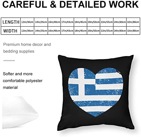 Görögország Szív a Szeretet Retro Zászló Tér párnahuzat Poliészter Párna, Takaró Párnát, takarót Kanapé Dekoráció