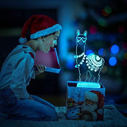 Láma, alpaka 3D-s Optikai Illúzió Lámpa,16 Színek Módosítása a Távoli & Touch Control, Láma Éjszakai Fény Gyerekeknek Hálószobás