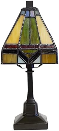 Képzőművészeti Világítás T614 84 Üveg Darabok Mini Tiffany asztali Lámpa, 6 x 12, Amber