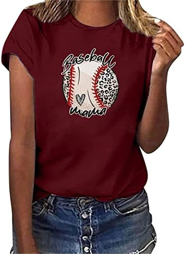 Úszni, Maximum A Nők Alkalmi Baseball Nyomtatás, Rövid Ujjú, A Legénység Nyak, Laza Tshirt Blúz Maximum Plus Size Grafikus Póló