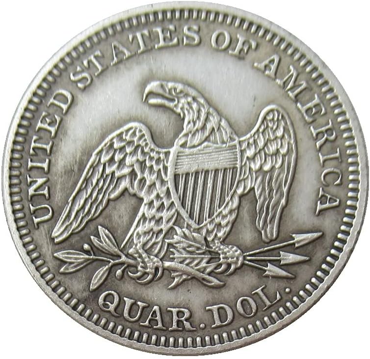 Egyesült ÁLLAMOK 25 Cent Zászló 1850 Ezüst Bevonatú Replika Emlékérme