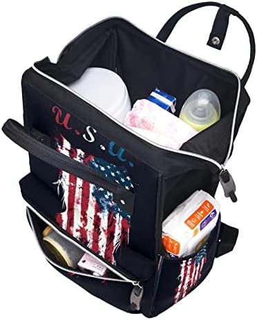 GUEROTKR Utazási Hátizsák, Pelenka táska, Hátizsák Táskában, Retro Amerikai zászló mintás