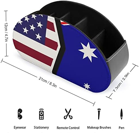 Amerikai egyesült Államok, Ausztrália Zászló TV Távirányító tartó, 5 Rekeszes Pu Bőr Doboz Tároló Szervező Irodai Kellékek