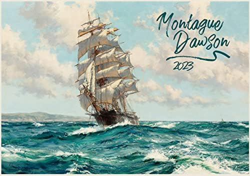2023 Fali Naptár [12 oldal 8x12] Óceán Gálya Sailship Vintage Múzeum Festménye Montague Dawson
