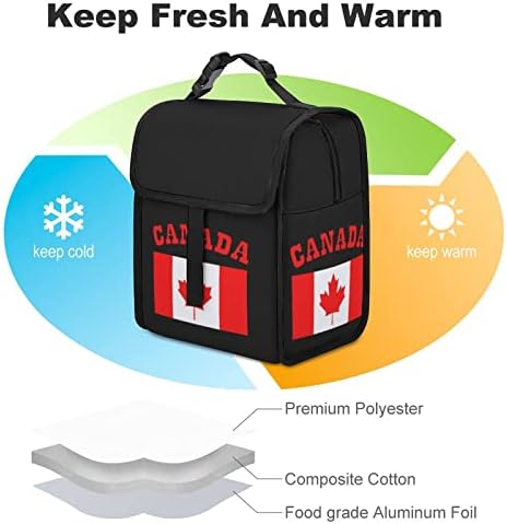 Kanada Mapple Zászló Szigetelt Ebéd Bag Szivárgásmentes Ebédet Újrafelhasználható Hűtő Táska Munka Iskolai Piknik Strand