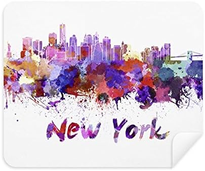 New York Amerika Város Akvarell tisztítókendővel Képernyő Tisztító 2db Velúr Szövet
