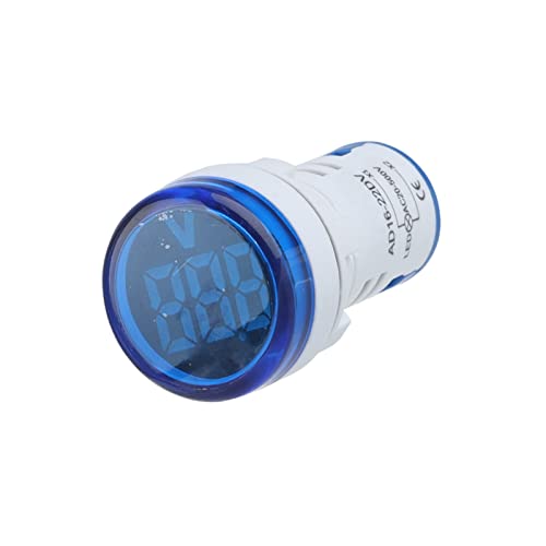 SCRUBY 2db AD16-22DV Mini Digitális Kijelző Voltmérő 22mm AC 12-500V Teszter Mérő Monitor Power LED 5 Színű Kerek 30x30mm (Szín : Kék, Méret