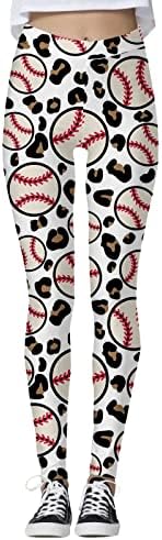 Baseball Minta Edzés Jóga Leggings a Nők Magas Derék Leggings Ultra Puha Ecsettel, Rugalmas, Kényelmes Futó Edzés Pants