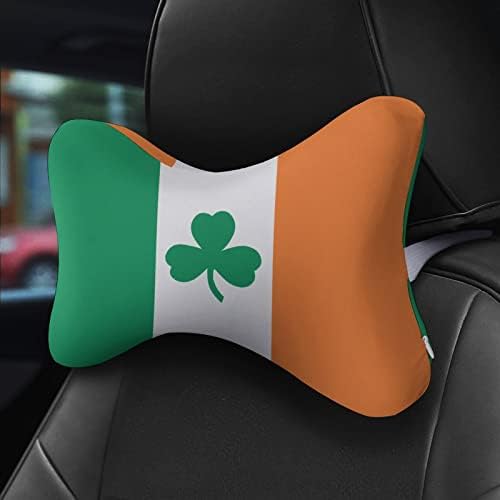 Shamrock Lóhere Írország Zászló 2db Autó Párnák Lélegző Auto Fej Többi Párna Kényelmes Ülés Párna Illik Minden Jármű