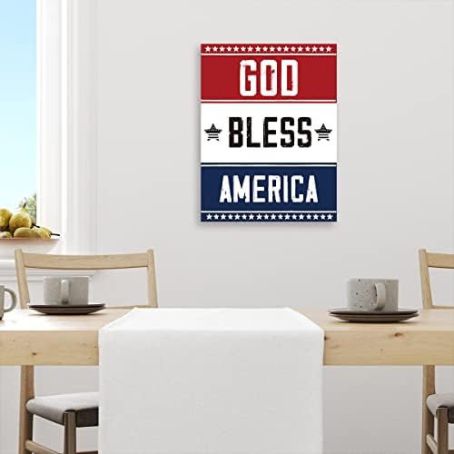 Vicces Hazafias Amerikai Vászon Nyomtatás Dekoráció Isten Áldja Amerikát Festmény Modern Művészet Plakátok Lakberendezési 11.5x15