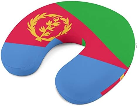 Zászló Eritrea Utazási Nyak Párna U Alakú Fej-Nyaki Támogatás Párna Memory Foam Fejtámla Autó Irodában, Otthon Alszik