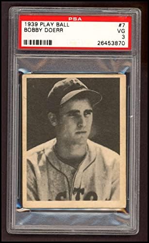 1939 Játszani 7 Bobby doerr-ről, a Boston Red Sox (Baseball Kártya) PSA a PSA 3.00 Red Sox