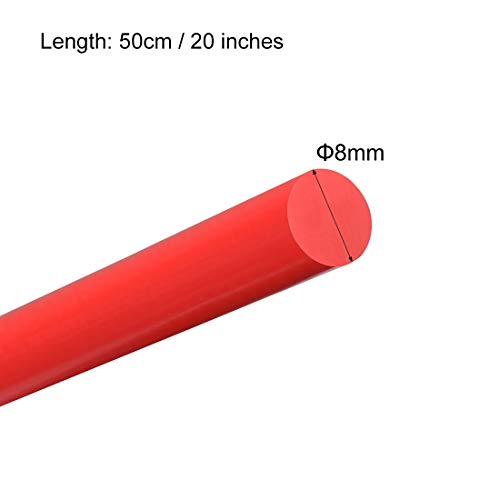 uxcell Műanyag Kerek Rod 5/16 hüvelykes Dia 20 hüvelyk Hosszúságú Piros (POM) Polyoxymethylene Rudak Műszaki Műanyag Kerek
