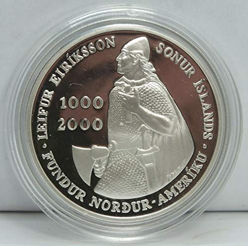 2000 Izland Leifur Eiriksson Megemlékező Bizonyíték Silver Dollar - DCAM - MINKET Menta