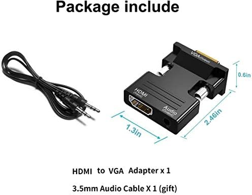 HDMI-VGA Adapter, HDMI-VGA Audio Kimeneti Kábel Számítógép Set-top Box Átalakító Csatlakozó Adapter Laptop, PC, Monitor,