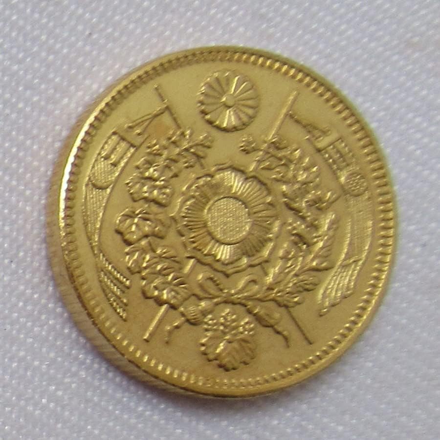 Japán Arany Érme 2 Yuan Meiji 13 Aranyozott Mása Emlékérme