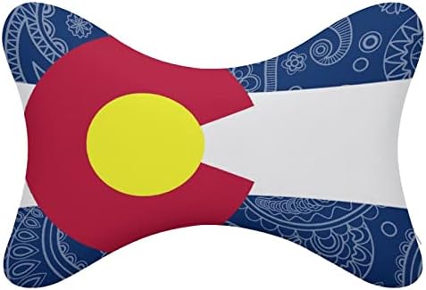 Colorado Állam Paisley Zászló 2db Autó Párnák Lélegző Auto Fej Többi Párna Kényelmes Ülés Párna Illik Minden Jármű