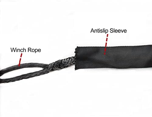 Csörlő Kötél Protector, Poliészter Csörlő Kötél Protective Sleeve Fekete Univerzális 5cm/1.97 Széles Kábel Vonal(1m/3.3 ft)