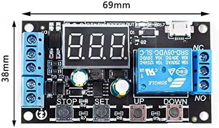 PIKIS ZK-TD2 1 Csatorna DC 5-30V Ravaszt Késleltetés On/Off Ciklus Időzítő Kapcsoló Modul, Digitális LED Kijelző Micro USB-0.1 s-999min