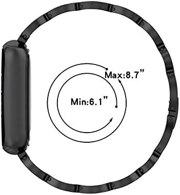Cricia Intelligens Karóra Szíj Csere 14.6 mm Fém óraszíjak Férfi & Nő Kompatibilis A Fitbit Luxe Intelligens Karóra gyorskioldó