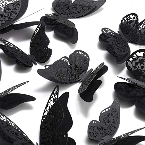 120 Darab 3D Réteges Pillangós Fali Dekor Cserélhető Pillangó Matricák Üreges Freskó Matricák Dekoratív Fali Művészet, Kézművesség,