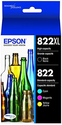 EPSON T822 DURABrite Ultra Tinta Nagy Kapacitású Fekete & Standard Színes Patron Combo Pack (T822XL-BCS) & T822 DURABrite Ultra