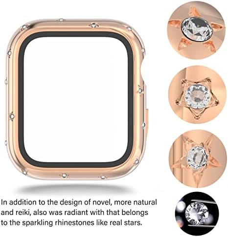 Falandi Bling Lökhárító Esetben Kompatibilis Apple Nézni Sorozat 6 5 4 Se 40mm, Gyémánt Védő előlap a Nők,Kemény PC Keret Védő iWatch