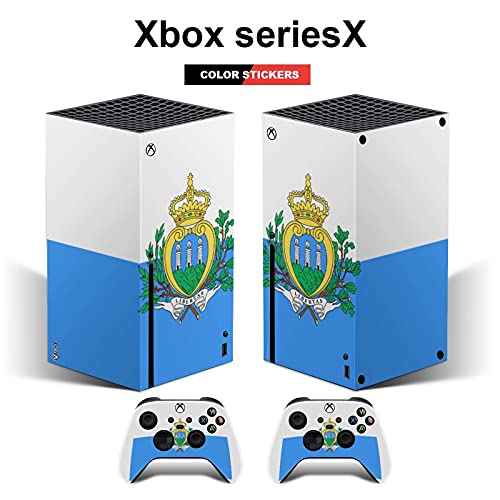 Zászló San Marino Xbox SeriesX Konzol, Valamint Vezérlő Bőr Vinil-Bőr Matrica Takarja Csomagolás(Xbox seriesX)