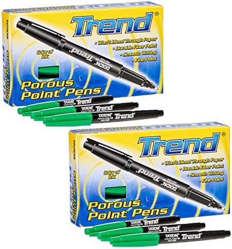 Dixon Trend Porózus Pont Tollak, Zöld, 12 Per Pack 2 Csomag