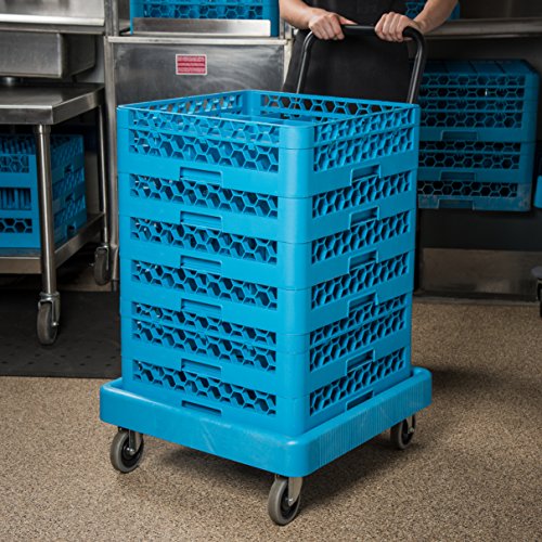 Carlisle FoodService Termékek E-Z Glide Műanyag Warewashing Rack Dolly, 22.5 x 22.5 x 8, Kék