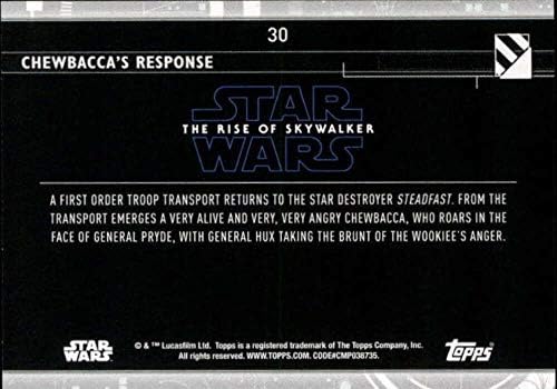 2020 Topps Star Wars A Rise of Skywalker Sorozat 2 Lila 30 Chewbacca Válasza Trading Card