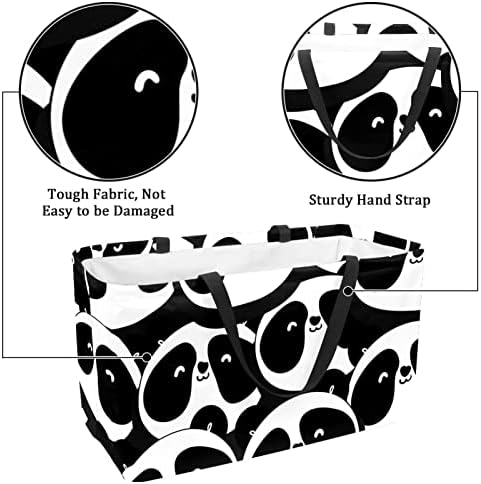 Újrafelhasználható Bevásárló Kosár Cuki Panda Hordozható Összecsukható Piknik Táskák Szennyes Kosár Bevásárló Táska