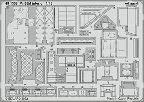 Eduard EDP491308 Photoetch 1:48-Mi-35M Belső (Zvezda) - Skála Modell Tartozék Készlet, Különböző
