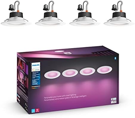 Philips Hue Fehér, illetve Színes Hangulat Extra Fényes Szabályozható Süllyesztett LED Smart 6 Mélysugárzó, Műanyag & Fehér, illetve
