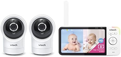 VTech RM5764-2HD 1080p Smart Távoli WiFi Hozzáférési 2 Kamera BabyMonitor, 360°, Pan & Tilt, 5 720p HD Kijelző, éjjellátó, Megnyugtató