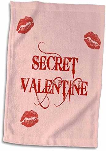 3dRose titkos valentin, piros betűkkel, piros ajkad csók - Törölköző (twl-172423-3)