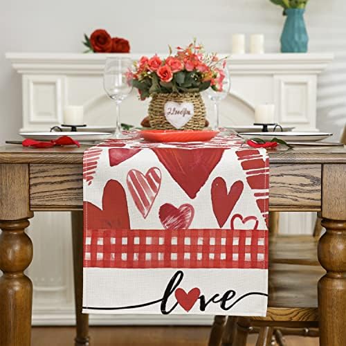 Siilues Valentin asztali Futó, Édes Szívem, hogy a Valentin-Nap Dekoráció Piros Valentin Futó asztali Szezonális Édes Ünnep Dekor