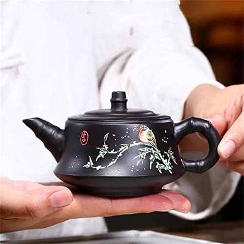 VASTAG 220ml kézzel készített lila agyag teáskanna fekete agyag gyönyörű füves teás készlet (Szín : Egy, Méret : 220ml)