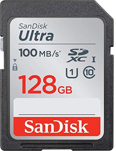 128GB SanDisk Ultra SDXC UHS-én Class 10 Memóriakártya 100MB/s U1, Full HD, SD Kamera Kártya (5 Csomag) Csomag (1) GoRAM Olvasó